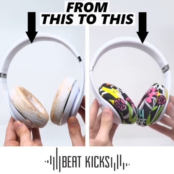 Beat Kicks Headphone Covers - Black Mamba Print - Protective, Washable, Reg Size - Picture 3 of 8